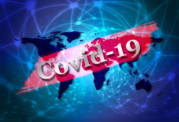 stock art showing coronavirus spreading