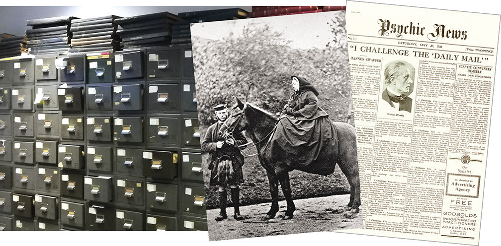 HOUSED in metal cabinets, the original archives at “Psychic News” comprised countless thousands of paper cuttings. (Photo: Magnus Smith). Queen Victoria is seen with her faithful servant John Brown. Famous journalist Hannen Swaffer wrote the first lead story for “Psychic News” in 1932. HOUSED in metal cabinets, the original archives at “Psychic News” comprised countless thousands of paper cuttings. (Photo: Magnus Smith). Queen Victoria is seen with her faithful servant John Brown. Famous journalist Hannen Swaffer wrote the first lead story for “Psychic News” in 1932.